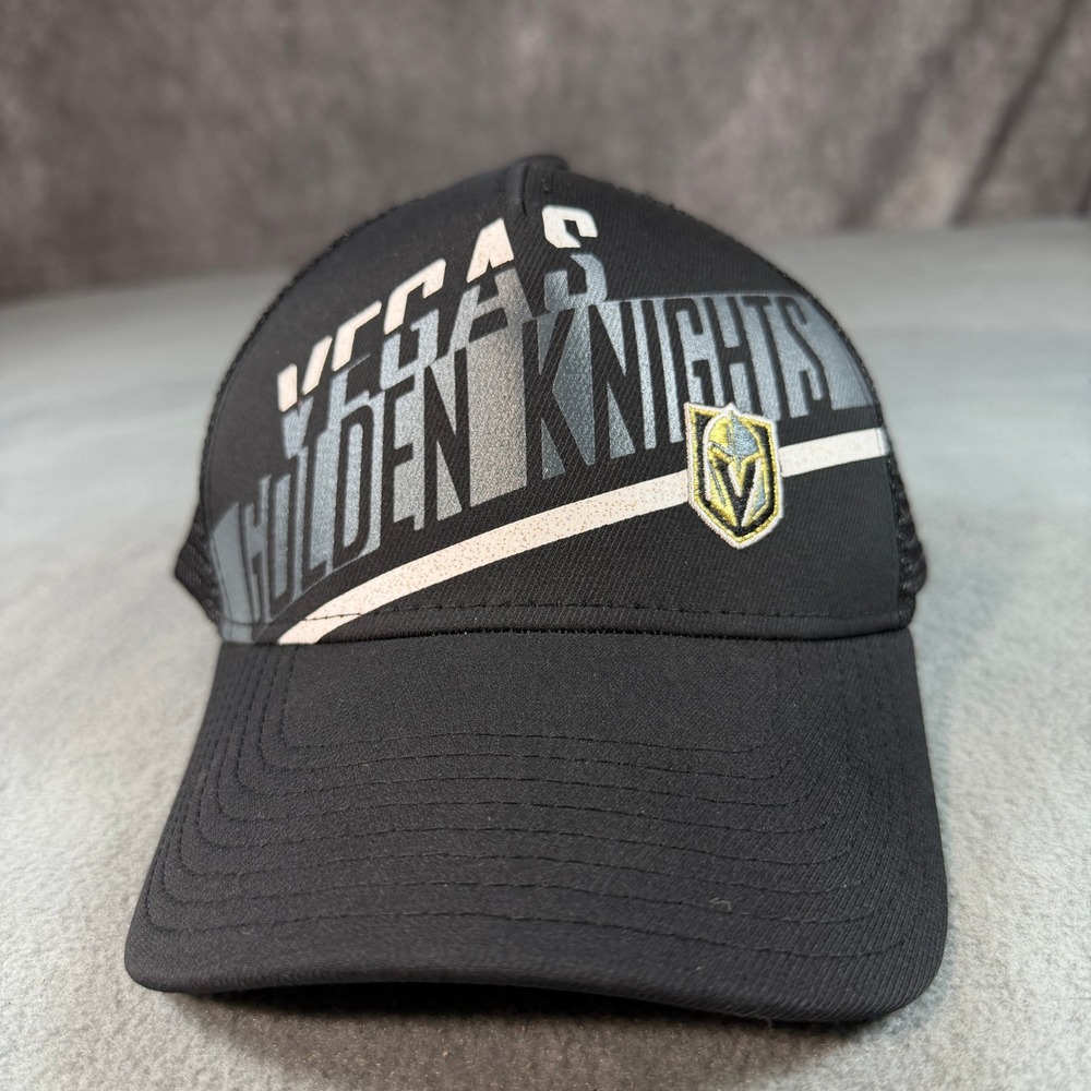 Adidas Vegas Golden Knights NHL Trucker Hat Black Mesh Snapback Cap One Size